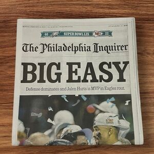 Philadelphia Inquirer Eagles Super Bowl 59 Win Feb 10 Newspaper 2025 2/10/25